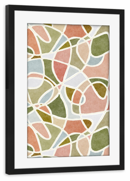 Poster mit Rahmen schwarz "Abstrakter Buntglas-Traum" artboxONE - Abstrakt