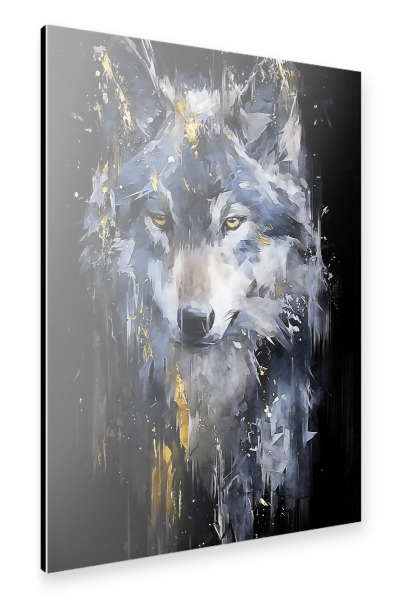 Alu-Dibond "Wolf Modern 3 Kunst (matart)" 75x50 cm artboxONE
