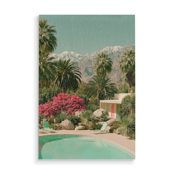 Holzbild "Palm Springs Sommertraum" artboxONE - Natur,Floral,Architektur