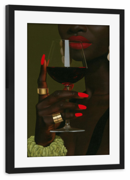 Poster mit Rahmen schwarz "Sinnliche Frau dunkle Haut" artboxONE - Menschen,Fashion,Essen & Trinken / Alkohol