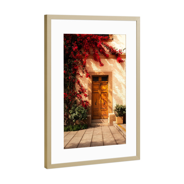 Poster mit Rahmen Gold "Sonnenaufgang Sardinien" artboxONE - Reise / Strand und Meer