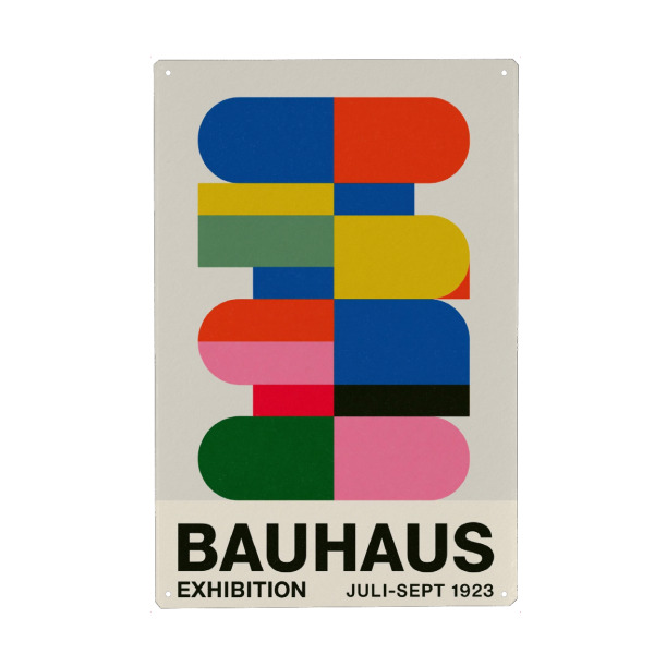 Holzbild "Bauhaus Farben im Kontrast" artboxONE - Typografie,Abstrakt,Geometrie