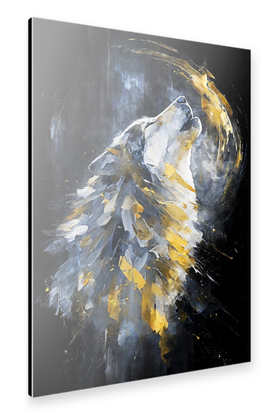 Alu-Dibond "Wolf Modern 2 Kunst (matart)" 75x50 cm artboxONE