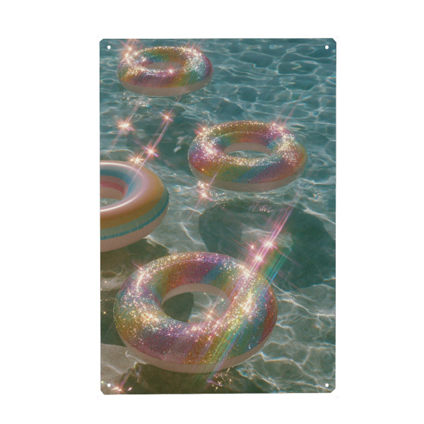 Metall Poster "Glitzernde Schwimmreifen" artboxONE - Natur,Reise,Reise / Strand und Meer