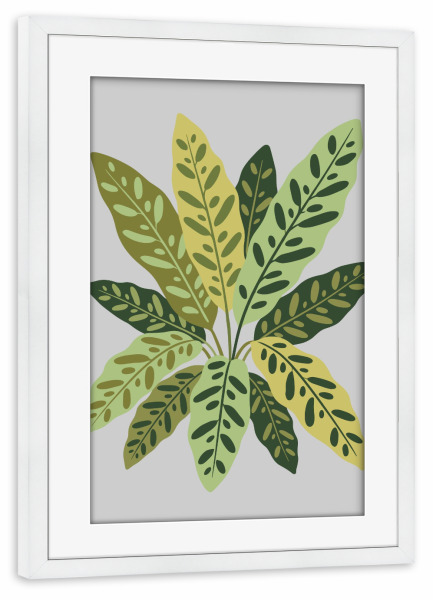 Poster mit Rahmen weiß "Calathea Silhouette" artboxONE - Floral