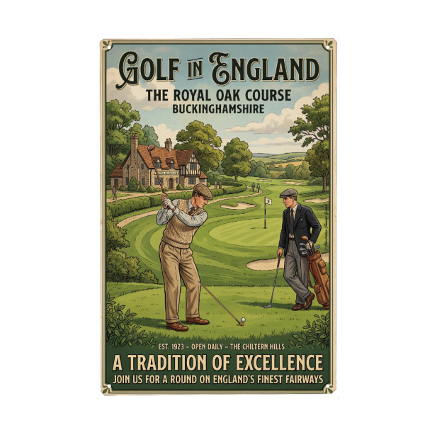 Holzbild "Golf in England Buckinghamshire" artboxONE - Sport - Olf,Fairway,Green,Masters,Pga,Us open,Ryder cup,St. andrews,Pebble