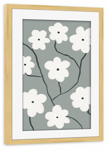 Poster mit Rahmen kiefer "Vintage bloom" artboxONE - Natur,Floral,Abstrakt