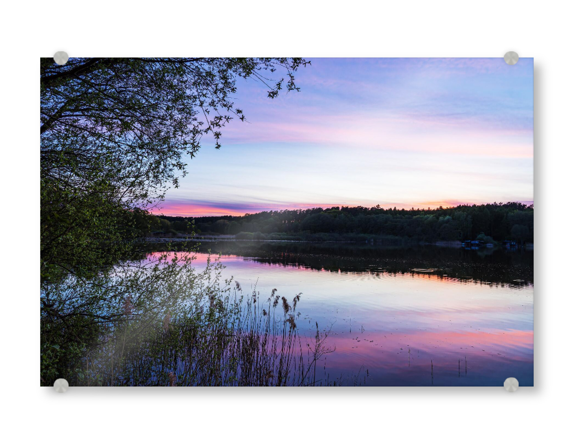 Acrylglasbild "Sonnenuntergang am Nebelsee" artboxONE - Natur,Reise