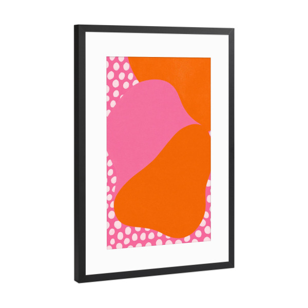 Poster mit Rahmen Schwarz (Metallic) "Fröhliches Pünktchen Spiel" artboxONE - Abstrakt
