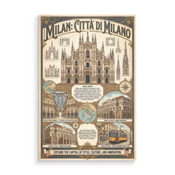 Holzbild "Mailand, Citta di Milani, Italien" artboxONE - Städte,Architektur