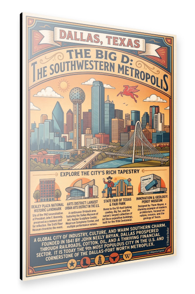Alu-Dibond "Dallas, USA" 75x50 cm artboxONE