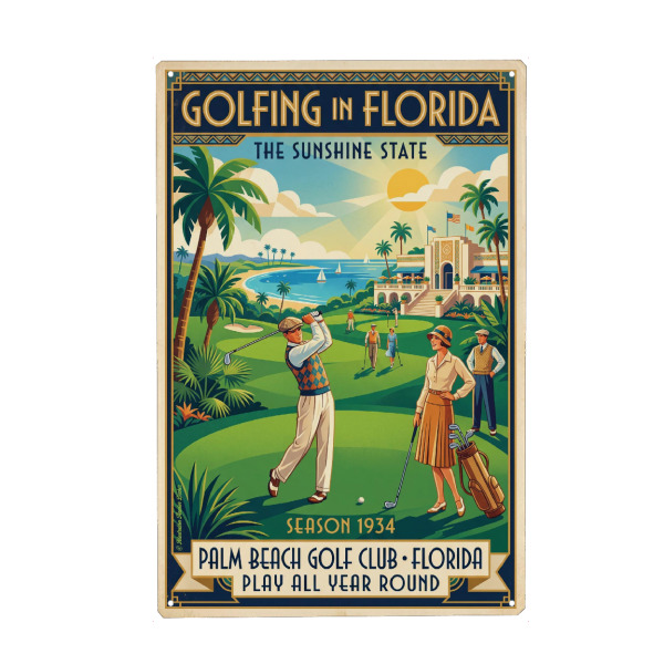 Holzbild "Golfen in Florida Palm Beach" artboxONE - Sport