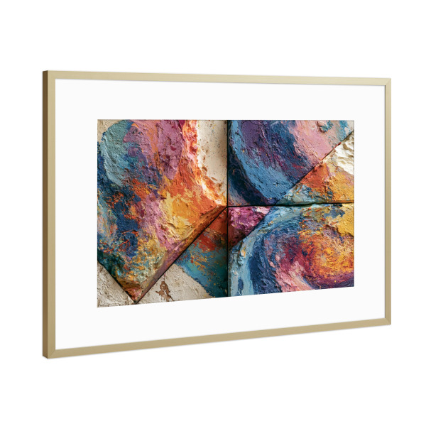 Poster mit Rahmen Gold "Texturen Voller Bewegung" artboxONE - Natur,Abstrakt,Geometrie