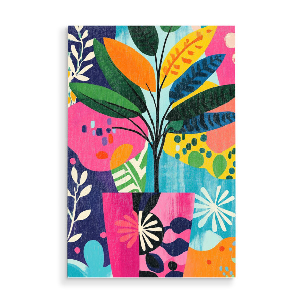 Holzbild "Topfblumen E" artboxONE - Natur,Floral - Topfblumen,Blumen,Natur,Botanik