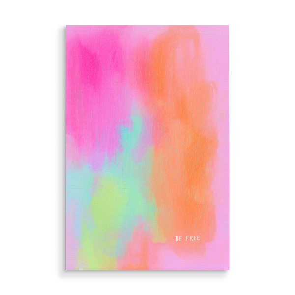 Holzbild "Abstrakt, buntes Be Free" artboxONE - Typografie,Abstrakt,Reise / Länder