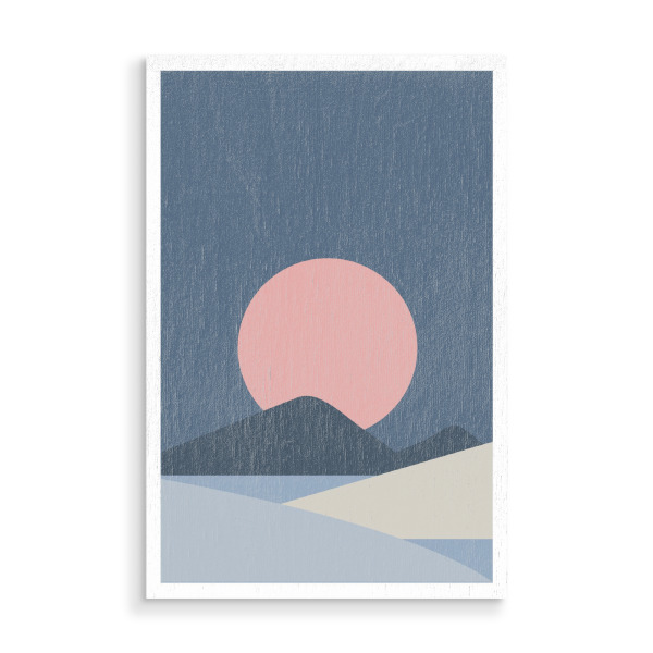 Holzbild "Minimalist Landscape Sun Mountain" artboxONE - Natur,Reise,Abstrakt