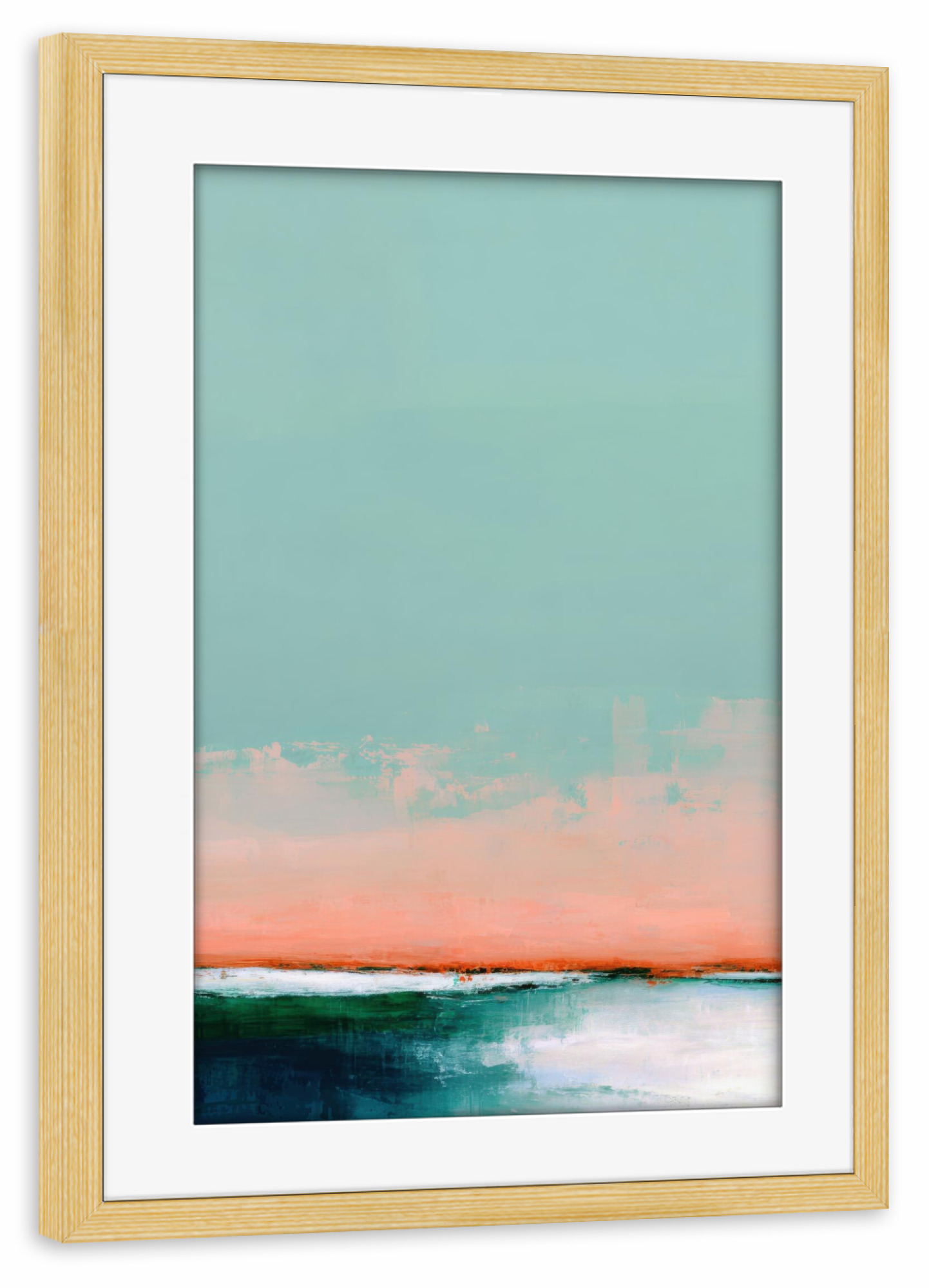 Poster mit Rahmen kiefer "Rouge-Aquarell-Horizont" artboxONE - Natur,Abstrakt