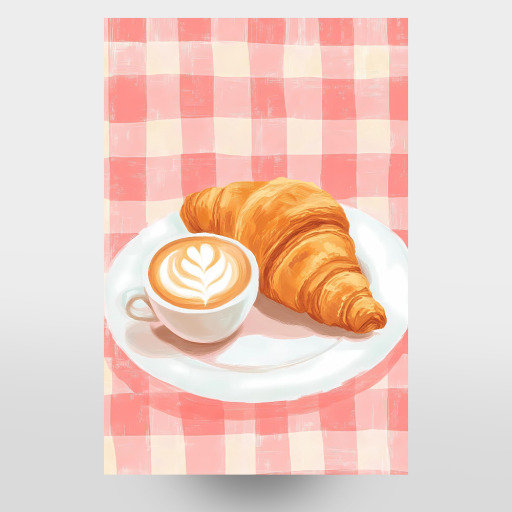 Breakfast: Croissant and Latte