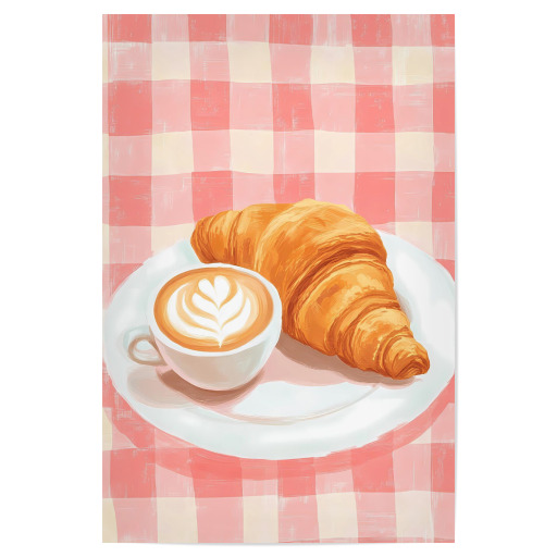 Breakfast: Croissant and Latte