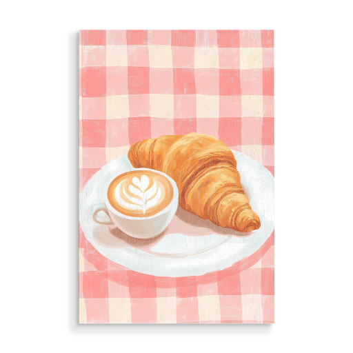 Breakfast: Croissant and Latte Breakfast: Croissant and Latte