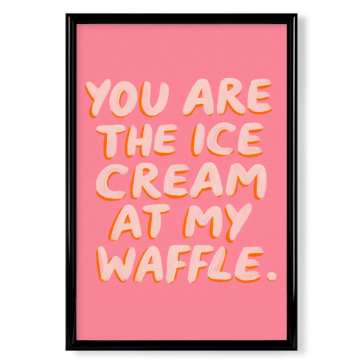 Süße Eiswaffel mit Liebe