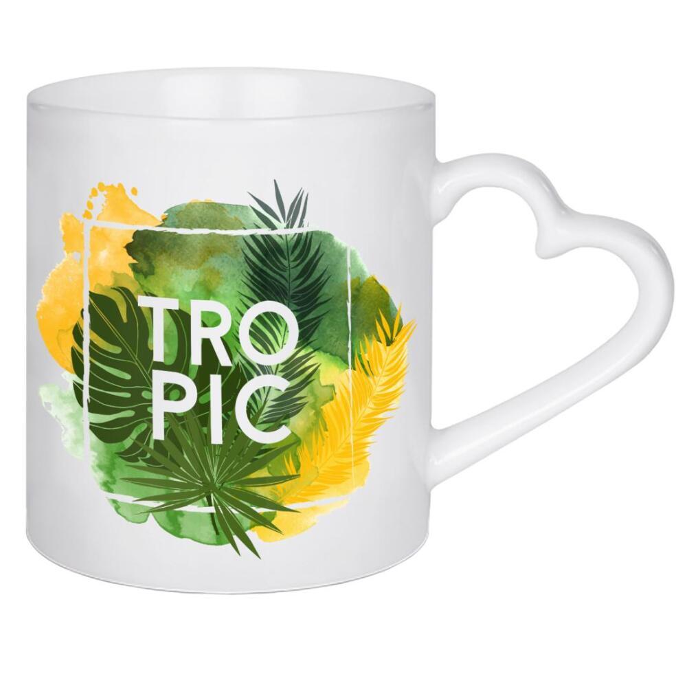 Herztasse "Tropic" artboxONE - Typografie,Natur,Floral,Reise / Asien,Festivals