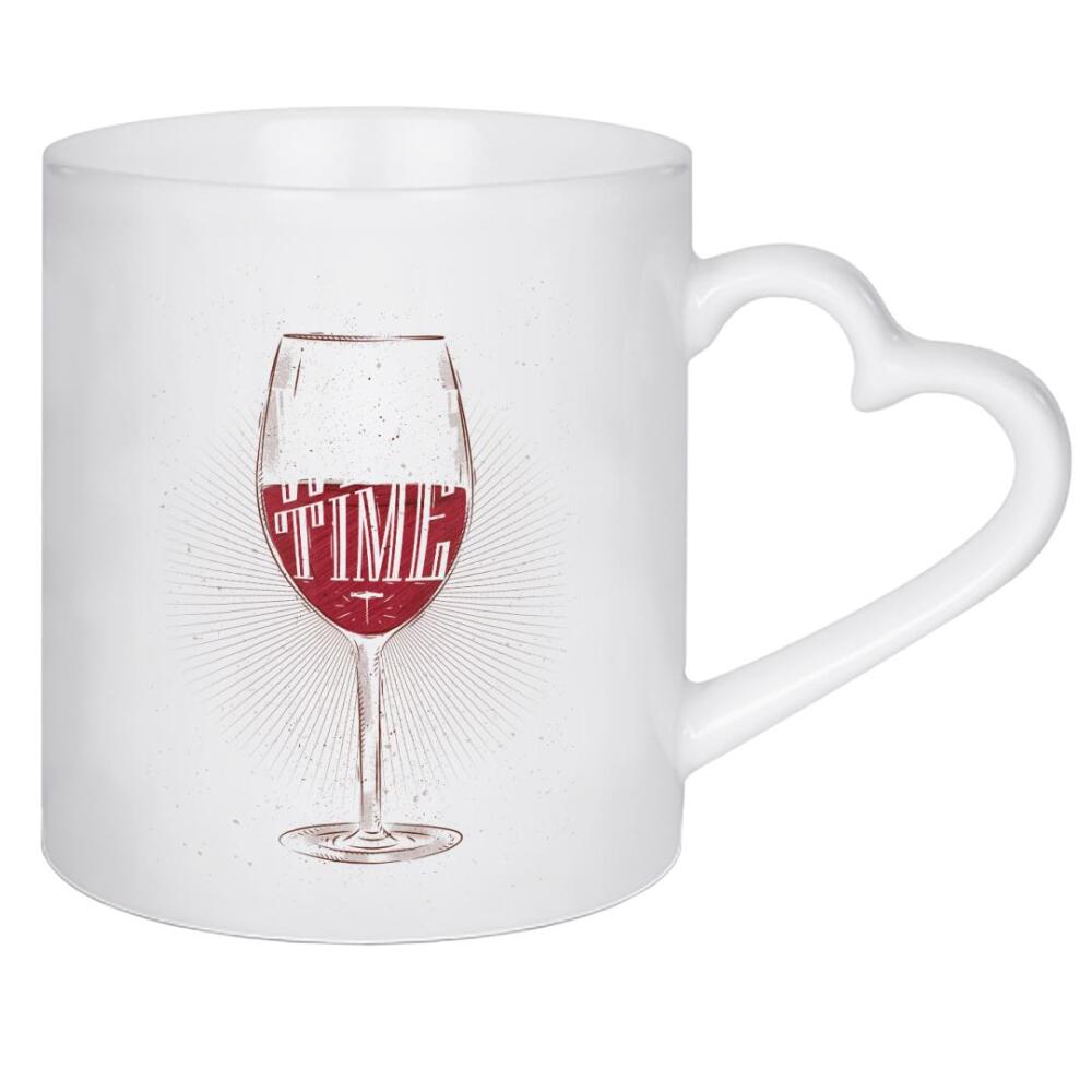 Herztasse "Wine Time 02" artboxONE - Schwarzweiß,Essen & Trinken / Alkohol