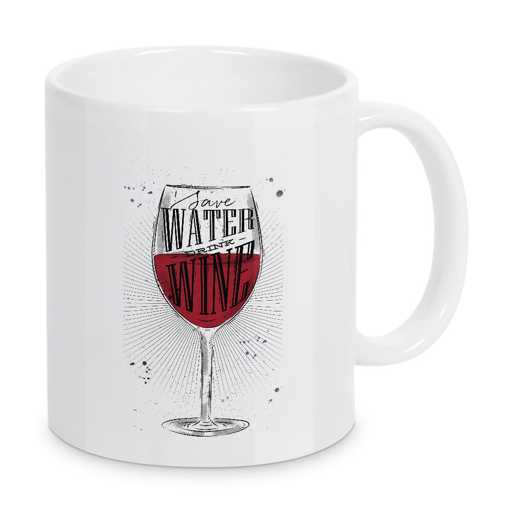 Tasse "Save Water 02" artboxONE - Schwarzweiß,Essen & Trinken / Alkohol