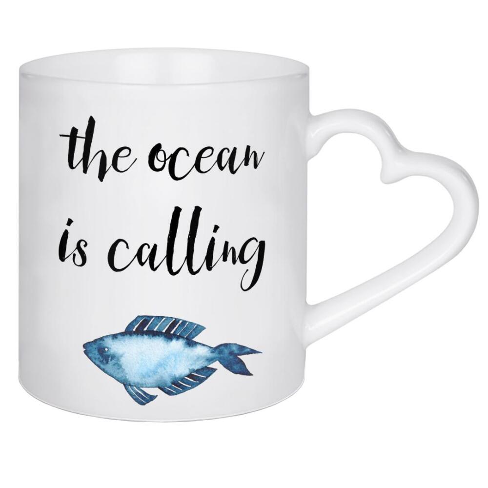 Herztasse "The Ocean is calling" artboxONE - Typografie,Festivals