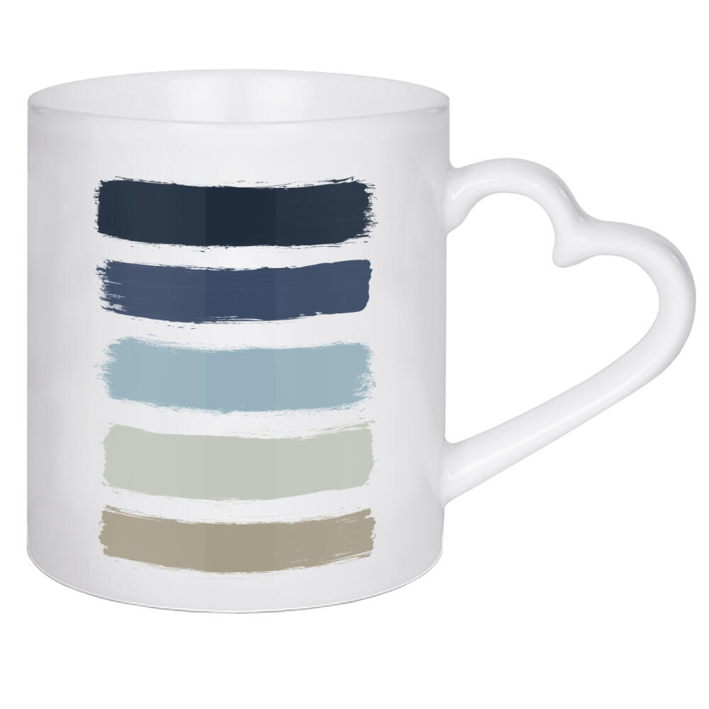Herztasse "Blue & Taupe Stripes" artboxONE - Abstrakt