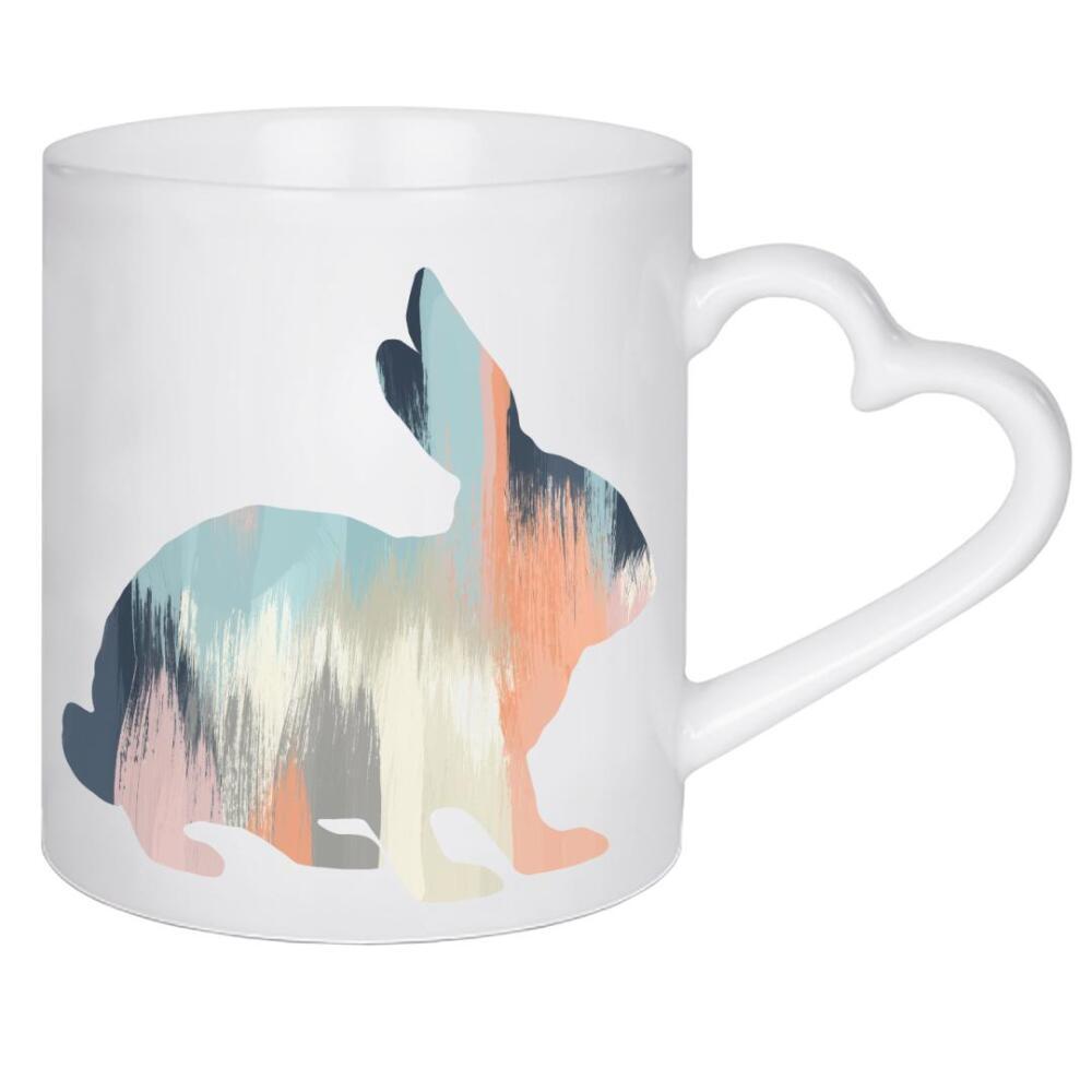 Herztasse "Brushed Rabbit" artboxONE - Natur,Tiere,Abstrakt