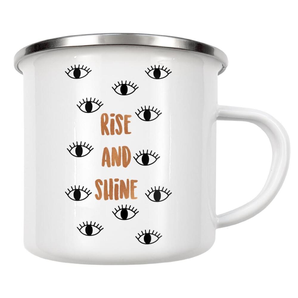 Emaille Tasse "Rise And Shine Festival" artboxONE - Typografie,Sport / Motivation