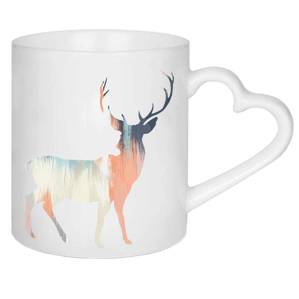 Herztasse "Brushed Deer" artboxONE - Natur,Für Kinder,Tiere,Abstrakt