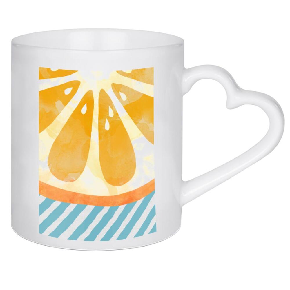 Herztasse "Orange Abstract" artboxONE - Essen & Trinken,Abstrakt,Essen & Trinken / Obst & Gemüse