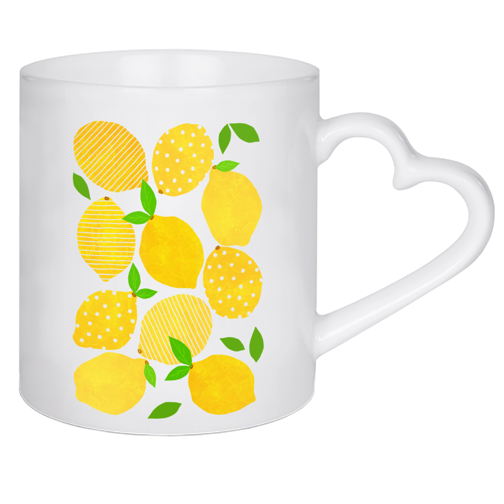 Herztasse "Lemon Crowd" artboxONE - Essen & Trinken,Abstrakt,Essen & Trinken / Obst & Gemüse