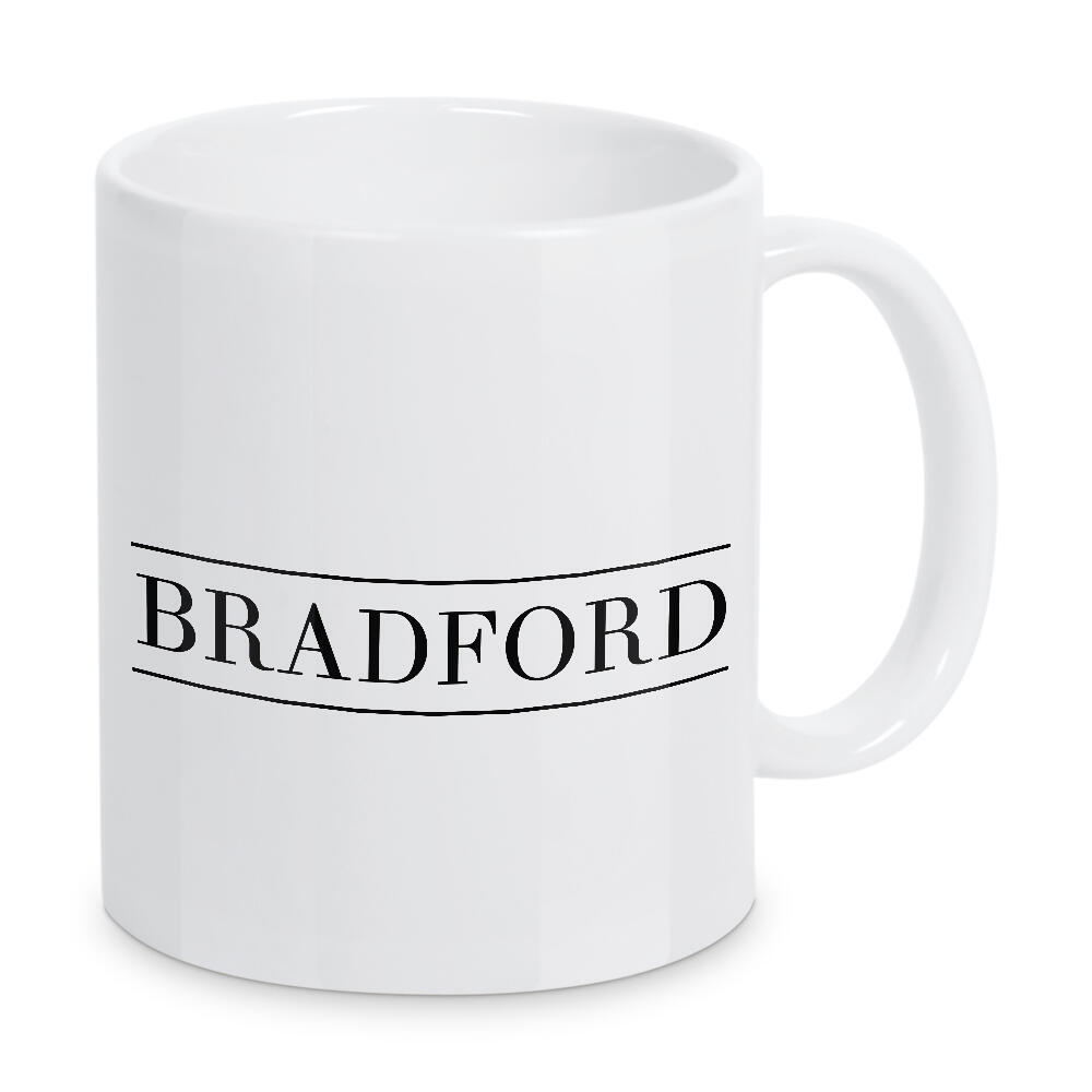 Tasse "BRADFORD | HORIZONTAL" artboxONE - Städte,Typografie,Reise,Schwarzweiß,Fashion,Städte / Weitere