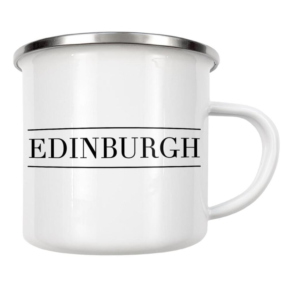 Emaille Tasse "EDINBURGH | HORIZONTAL" artboxONE - Städte,Reise,Schwarzweiß,Fashion,Städte / Weitere