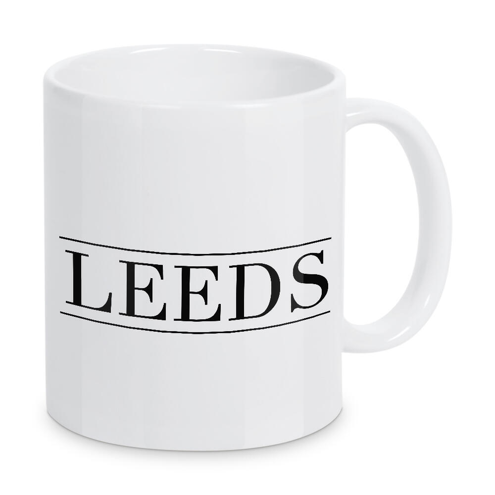 Tasse "LEEDS | HORIZONTAL" artboxONE - Städte,Typografie,Reise,Schwarzweiß,Fashion,Städte / Weitere