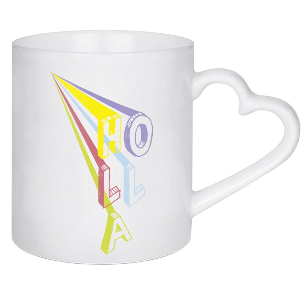 Herztasse "Holla" artboxONE - Typografie - Hola,Holla,Waldfee,Hopsa,Hallo,Hey,Eh