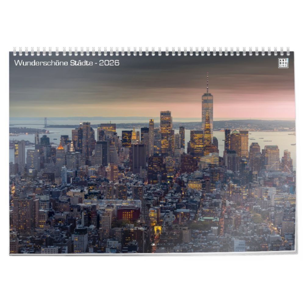 artboxONE Klappkalender A2 2026 Wunderschöne Städte Städte