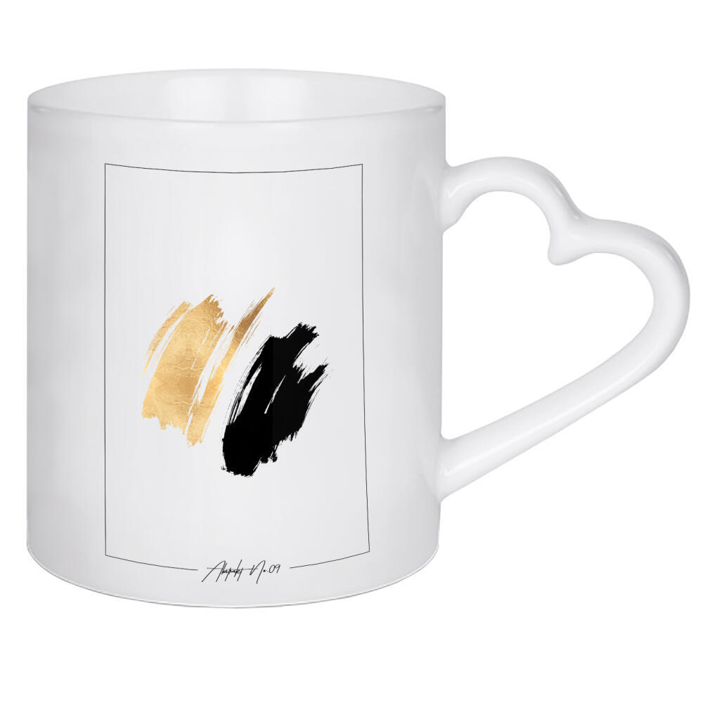 Herztasse "ABSTRAKT NO. 09" artboxONE - Abstrakt,Schwarzweiß,Fashion