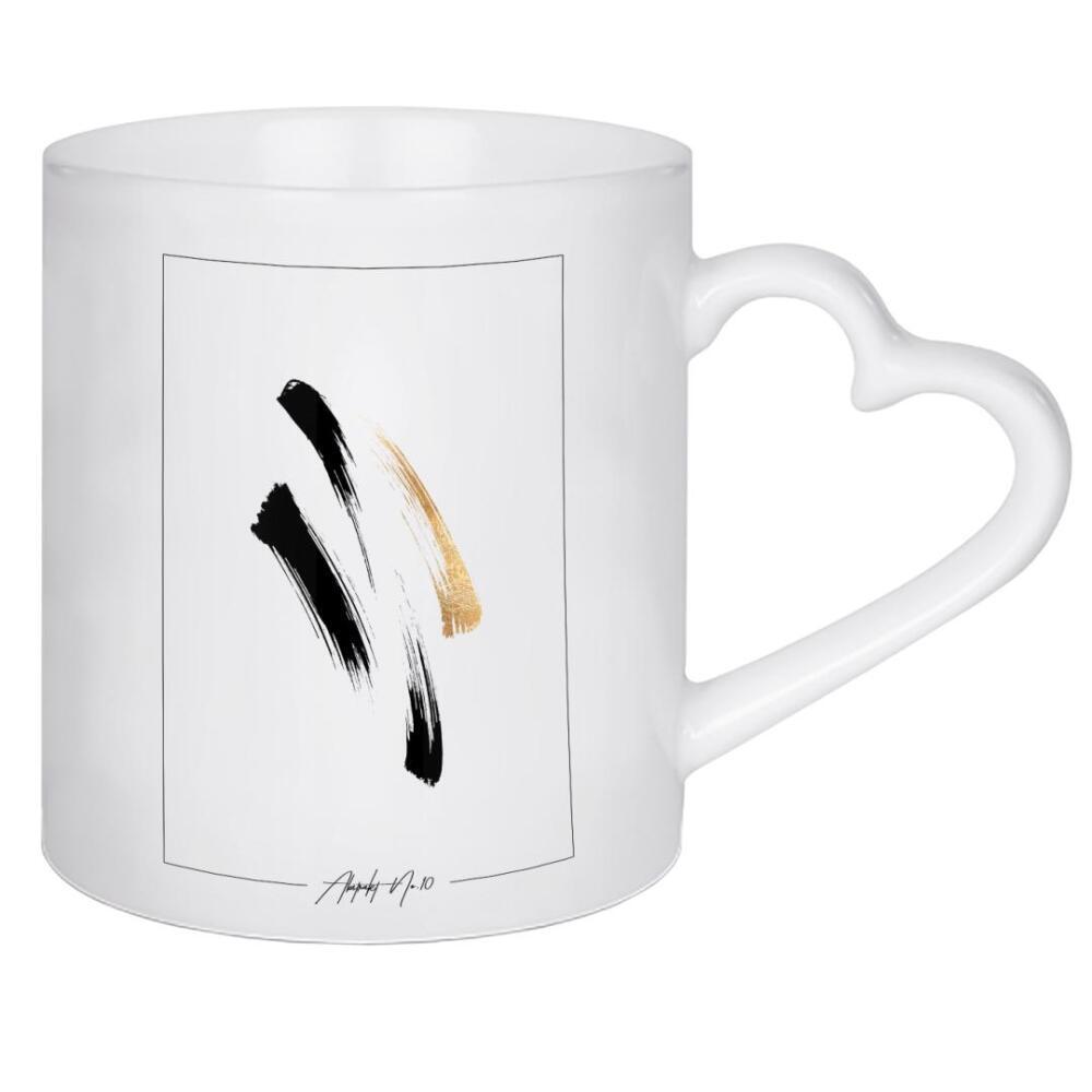 Herztasse "ABSTRAKT NO.10" artboxONE - Abstrakt,Schwarzweiß,Fashion