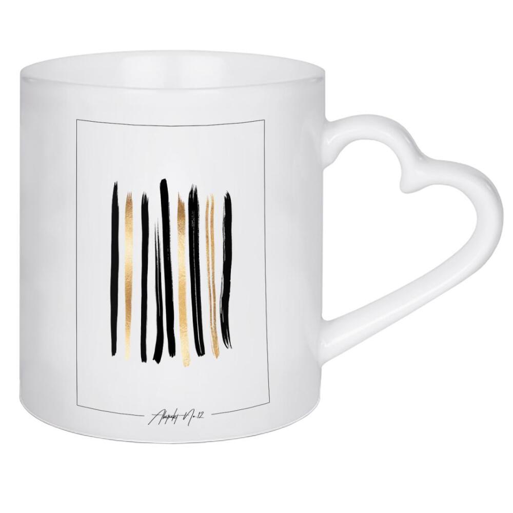 Herztasse "ABSTRAKT NO.12" artboxONE - Abstrakt,Schwarzweiß,Fashion