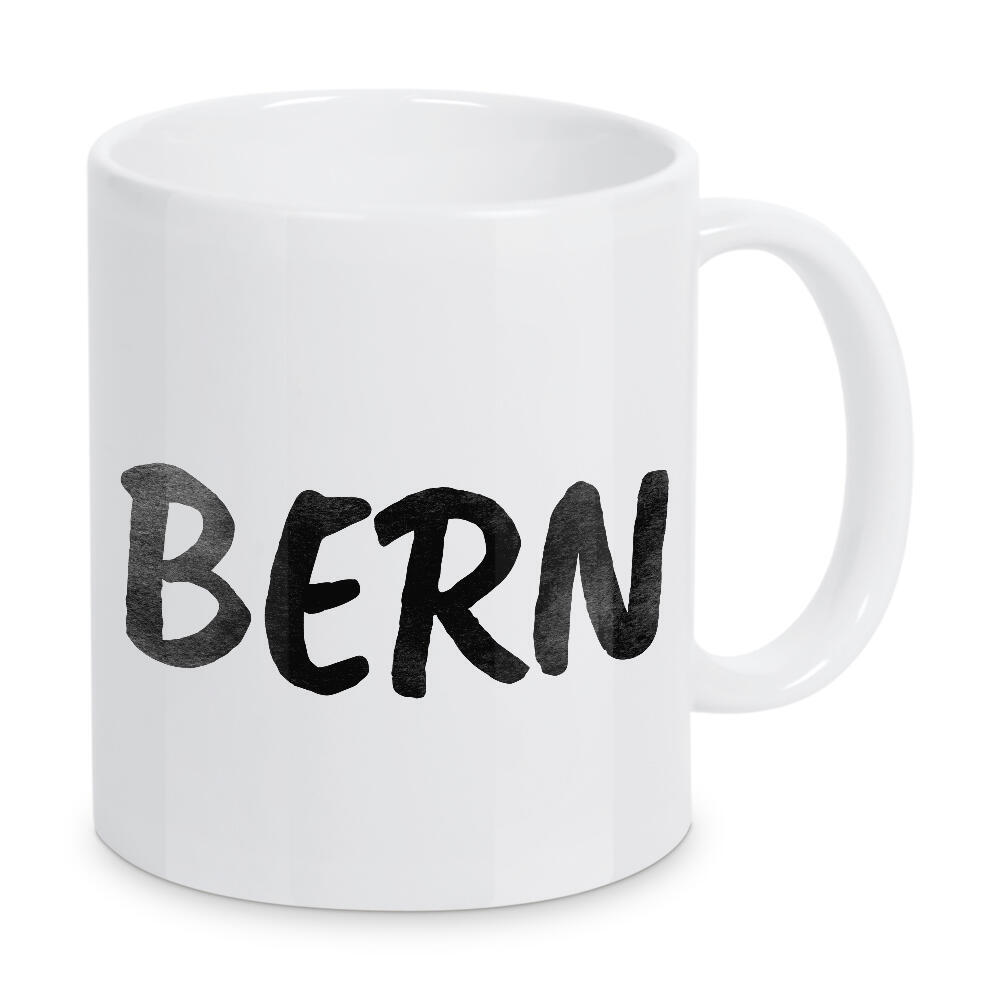 Tasse "Bern Aquarell SW" artboxONE - Städte,Typografie,Schwarzweiß,Städte / Weitere - Schweiz,Suisse,Switzerland,Buchstaben,Schrift,Letters,Europa