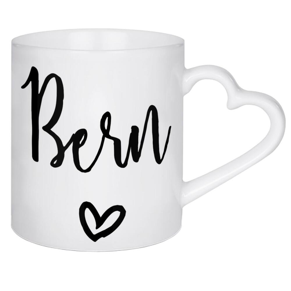 Herztasse "I Heart Bern" artboxONE - Städte,Typografie,Schwarzweiß,Städte / Weitere - Schweiz,Suisse,Switzerland,Buchstaben,Schrift,Letters,Europa