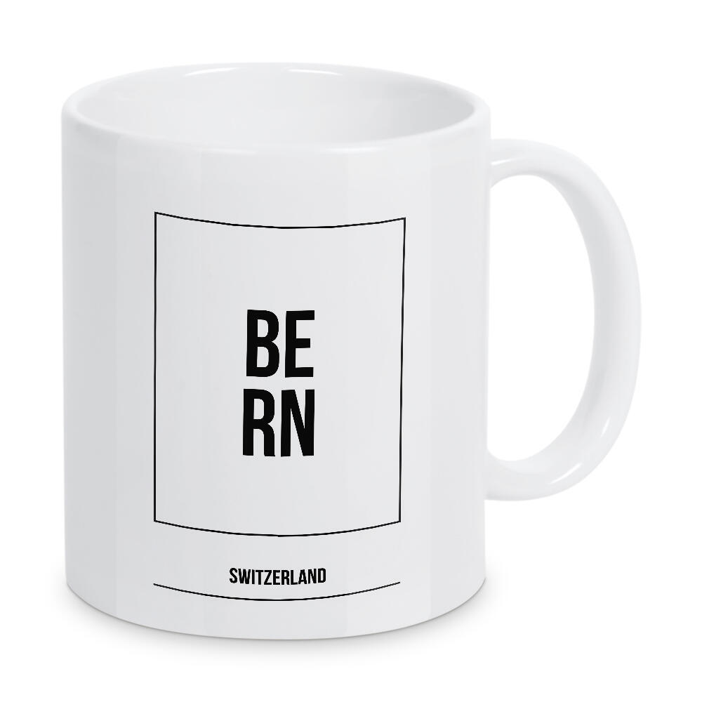 Tasse "Bern Square" artboxONE - Städte,Typografie,Schwarzweiß,Städte / Weitere - Schweiz,Suisse,Switzerland,Buchstaben,Schrift,Letters,Europa