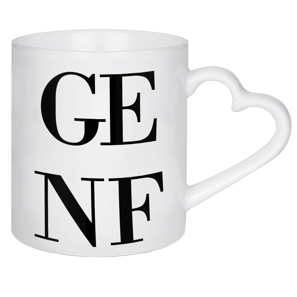 Herztasse "Genf Rosa" artboxONE - Städte,Typografie,Städte / Weitere - Schweiz,Suisse,Switzerland,Buchstaben,Schrift,Letters,Europa,Geneva