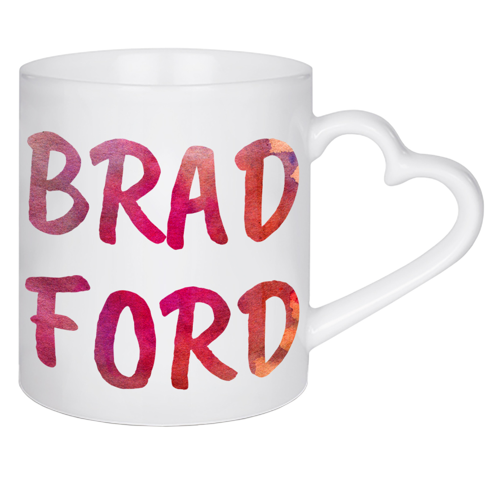 Herztasse "Bradford Aquarell Bunt" artboxONE - Städte,Typografie,Städte / Weitere
