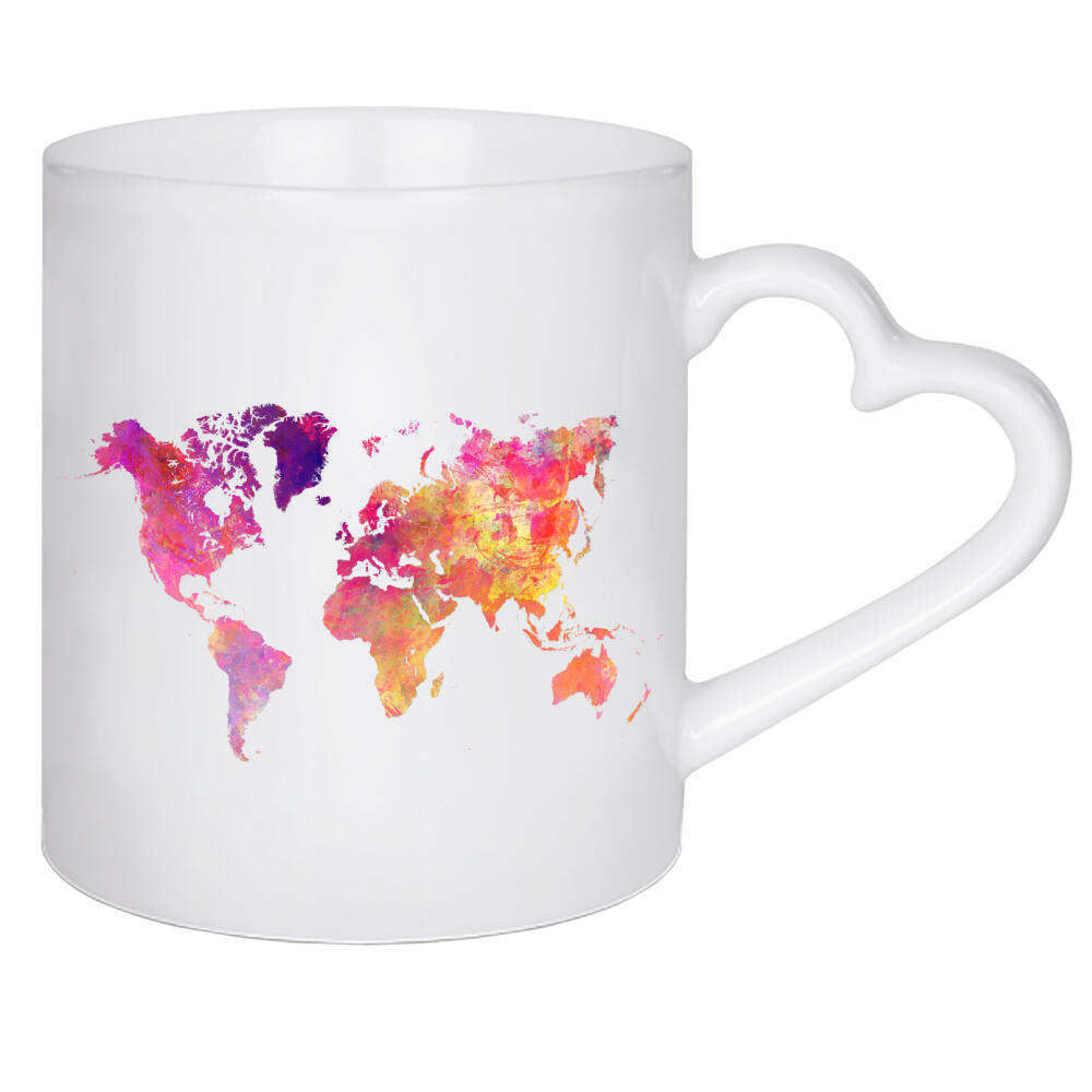 Herztasse "World map 34 colors" artboxONE - Reise,Kartografie