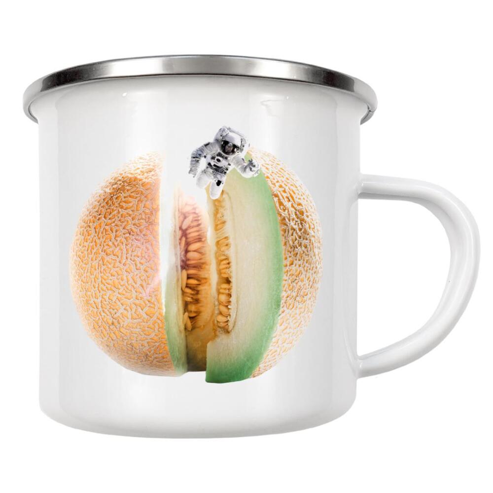 Emaille Tasse "HONEYMOON MELON" artboxONE - Essen & Trinken,Abstrakt,Fiktion,Essen & Trinken / Obst & Gemüse,Galaxy